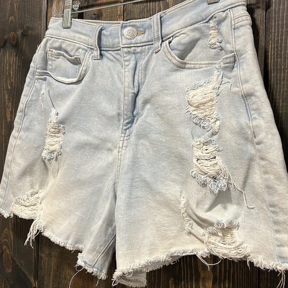 SO Shorts 28 Super High Rise 90's Boyfriend Short Distressed Boho Festival 7 - Picture 3 of 7